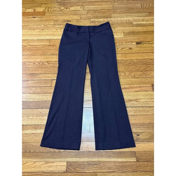 Express Editor Womens Dress Pants Dark Purple 6 R Wide Leg Plum Trousers Flare - Picture 1 of 6